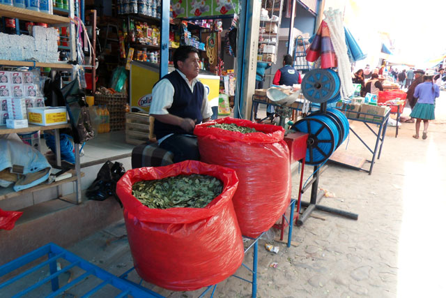 Coca-Blätter auf dem Markt