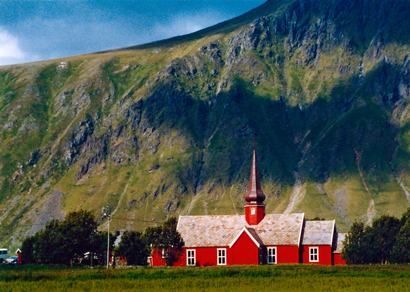 Norwegen Lofoten Holzkirche