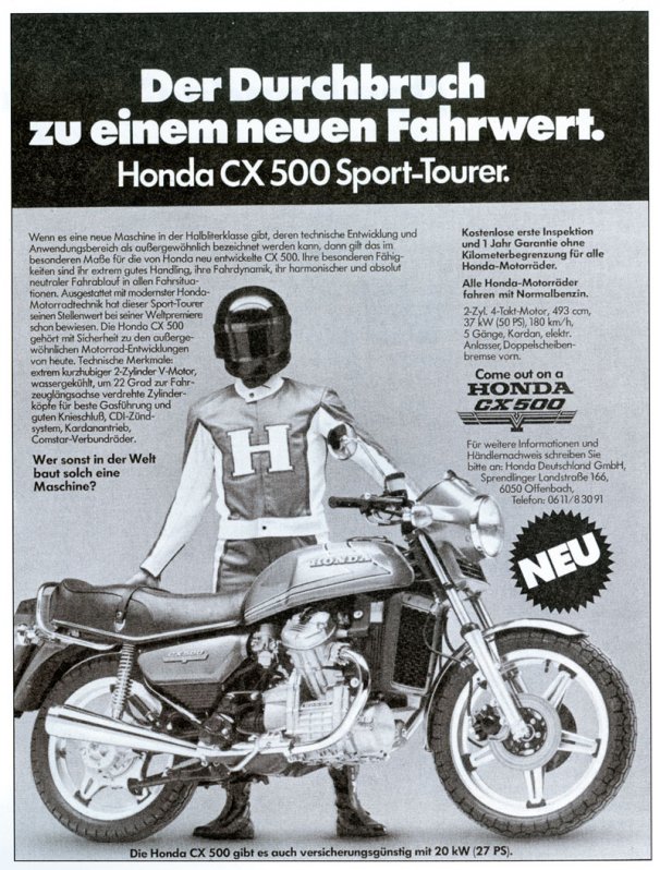 Honda CX 500 Werbung 1978