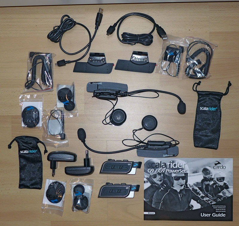 Cardo G9 Powerset Lieferumfang