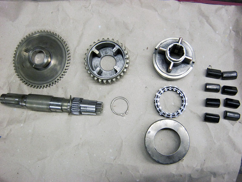 zerlegter Anlasserfreilauf