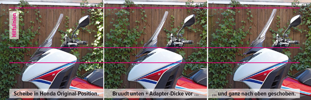Bruudt Scheibenvergleich Honda Integra 750