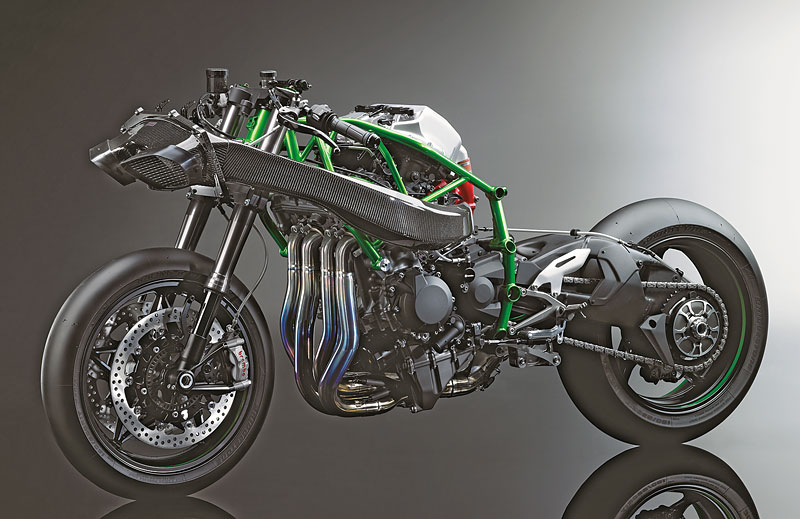 Fahrwerk Motor Ansaugkanaele der Kawasaki H2R