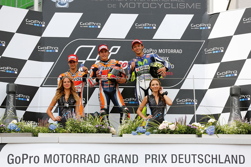 Sachsenring MotoGP2015 Siegerehrung Pressefoto