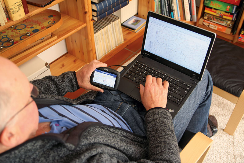 Routenplanung im Sessel