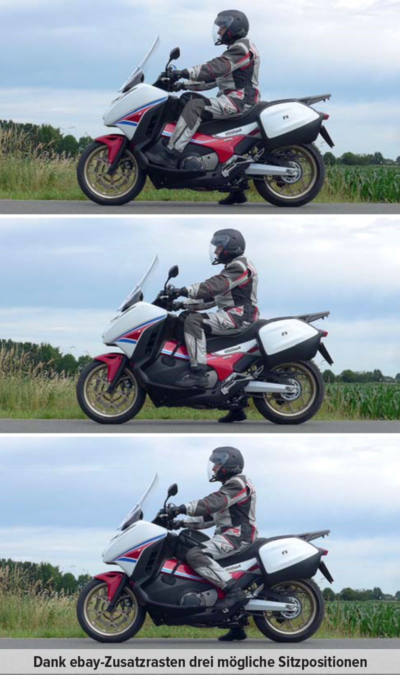 Integra Zusatzfussrasten Sitzpositionen