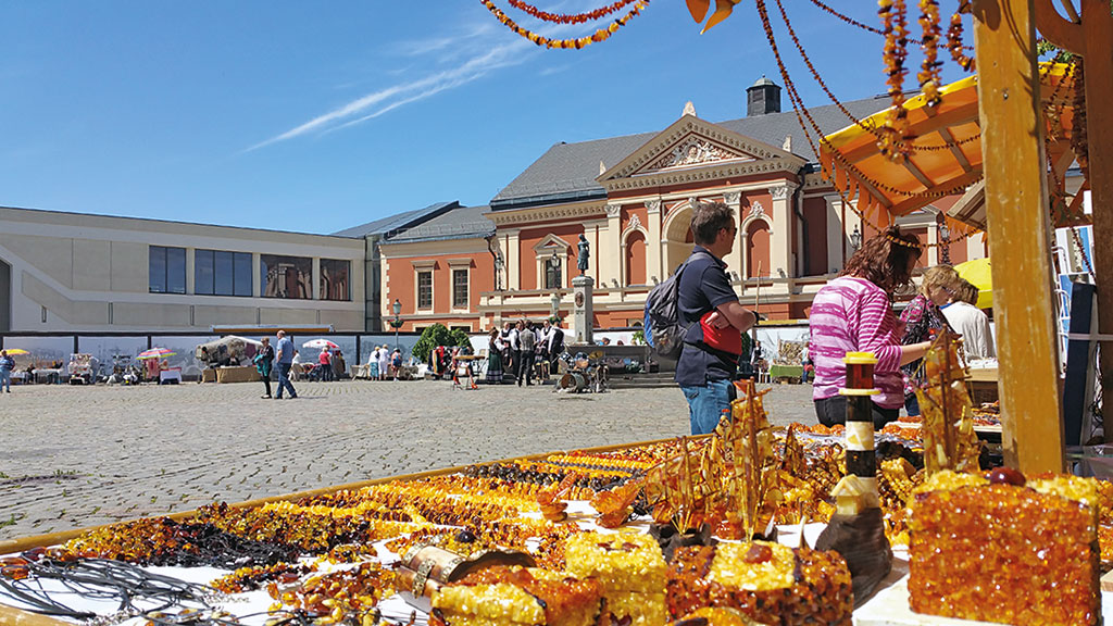 Theaterplatz Klaipeda Motorradtour Ostpreussen Masuren