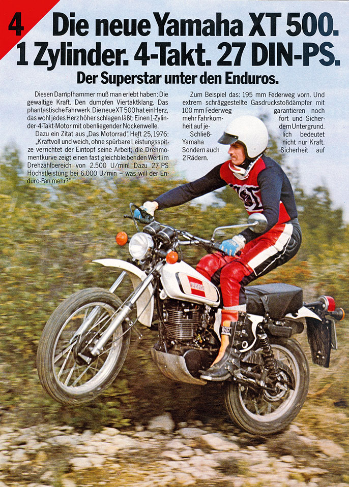 Yamaha XT500 Werbung von 1977
