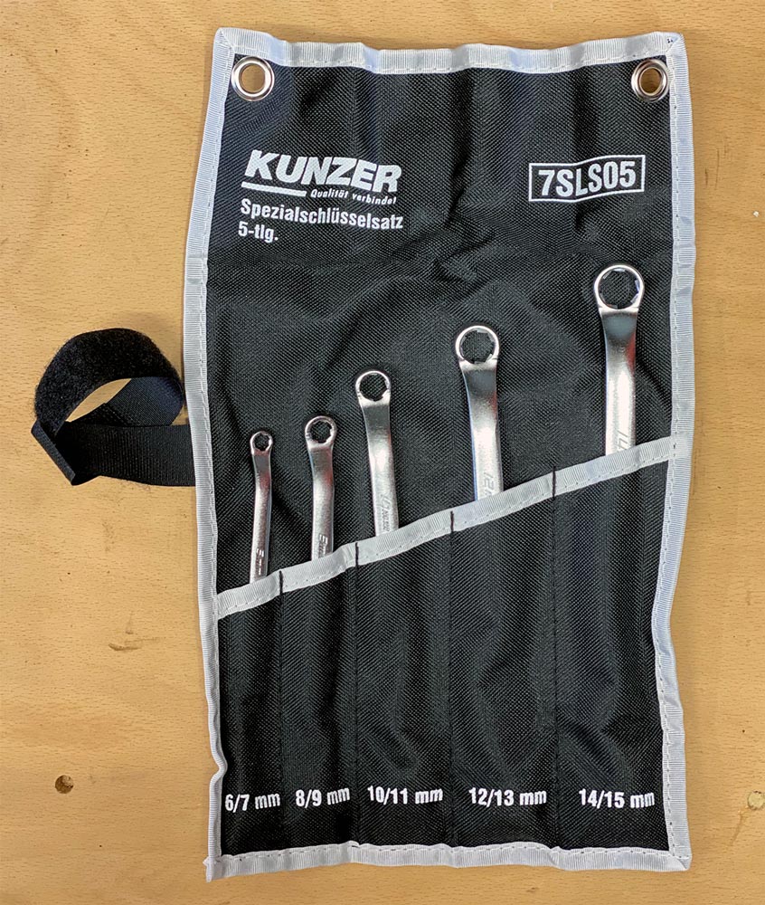 Spezialschlüsselsatz von Kunzer gegen rundgerechte Schrauben