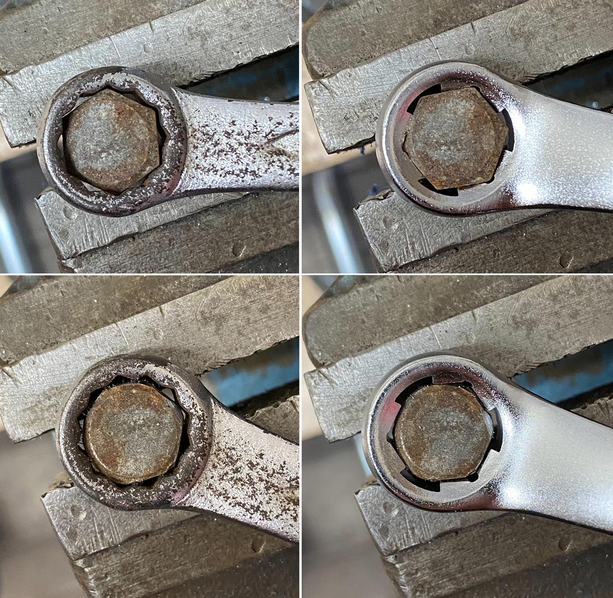 Herkömmlicher Ringschlüssel im Vergleich zum Kunzer Spezialschlüssel