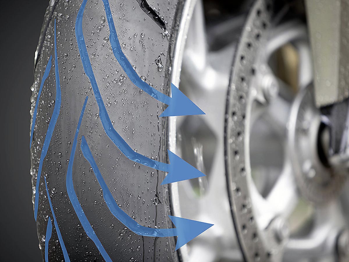 Optimierte Wasserabbleitung beim Dunlop Roadsmart 4