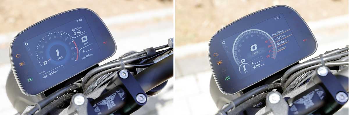 Zwei Darstellungsoptionen im TFT-Display