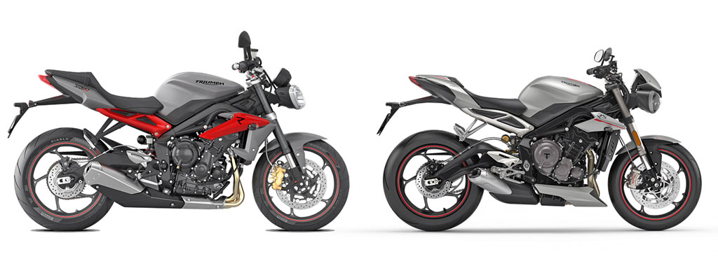 Triumph Street Triple Modell 2016 vs. 2017 (rechts)