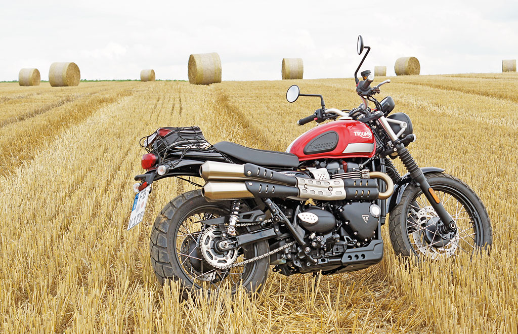 Schokoladenseite der Triumph Street Scrambler, Modell 2017