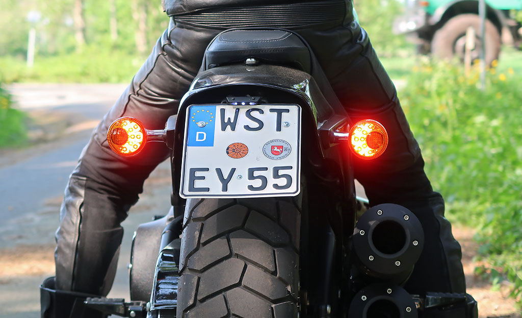 Legale Blinker-Rücklicht-Bremslicht-Kombination, Harley-Davidson Fat Bob, Modell 2018