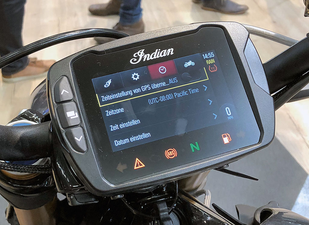 Indian FTR 1200 Cockpit - INTERMOT 2018