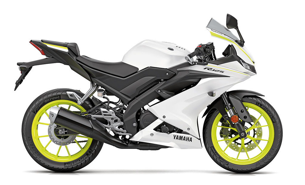 Yamaha YZF-R125 Modell 2019 in weiß-neongelb