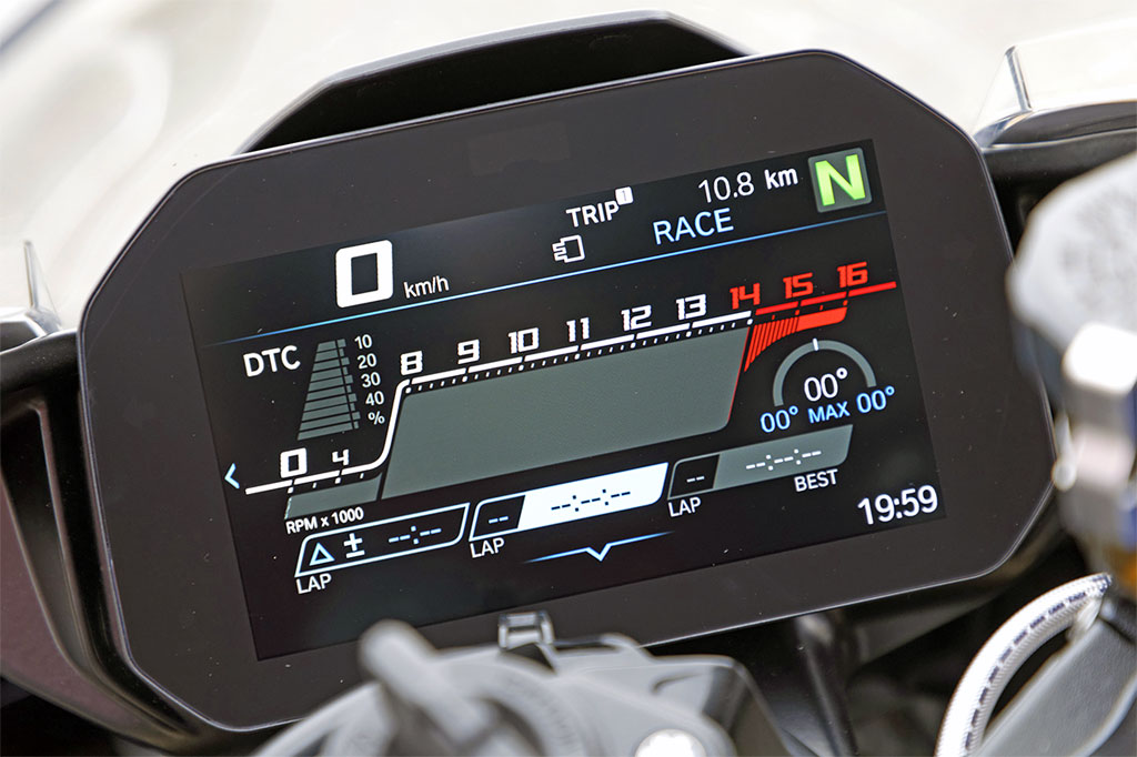 Cockpit: BMW S 1000 RR, Modell 2019 Cockpit: BMW S 1000 RR, Modell 2019