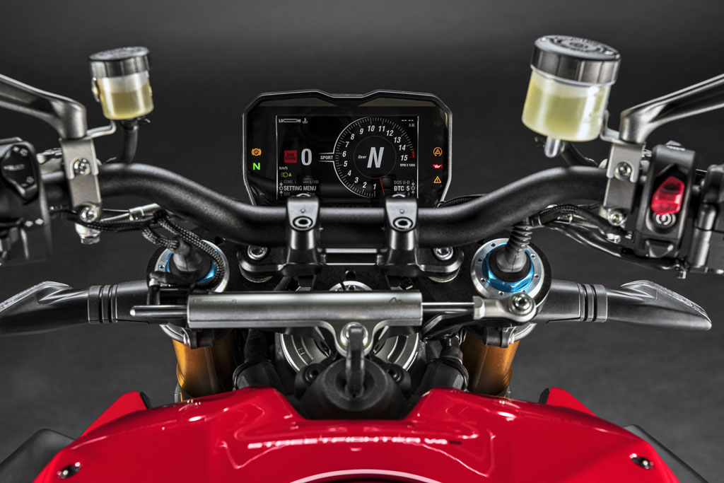 Elektronisches Fahrwerk, digitales Cockpit, Lenkungsdämpfer - Ducati Streetfighter V4 S - Modell 2020 Elektronisches Fahrwerk, digitales Cockpit, Lenkungsdämpfer - Ducati Streetfighter V4 S - Modell 2020