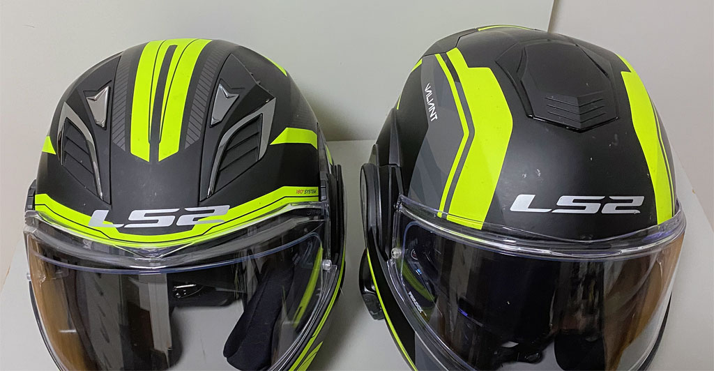 Kopfbelüftung LS2 Valiant 2 vs. Valiant 1 Kopfbelüftung LS2 Valiant 2 vs. Valiant 1