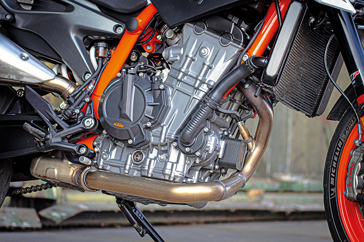 Motor der KTM 890 Duke R, Modell 2020