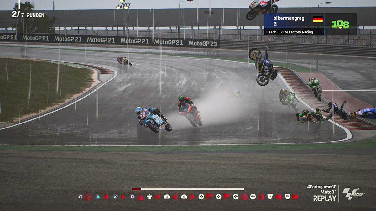 MotoGP21 - heftiger Sturz im Regen auf der PS4 MotoGP21 - heftiger Sturz im Regen auf der PS4