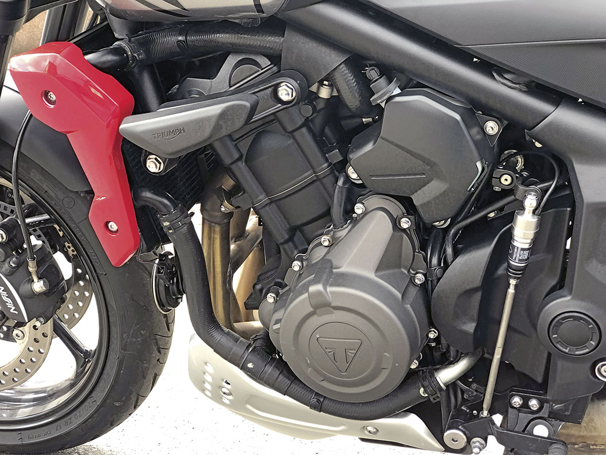 Quickshifter an der Triumph Trident 660, Modell 2021 Quickshifter an der Triumph Trident 660, Modell 2021