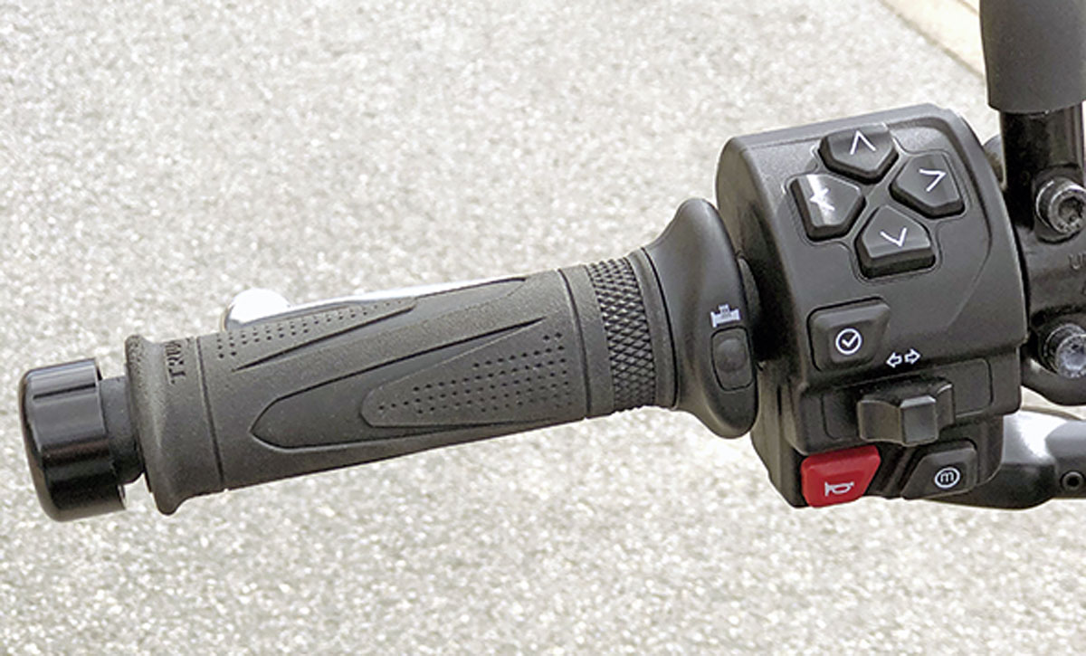 Intuitive Schaltereinheit an der Triumph Trident 660, Modell 2021 Intuitive Schaltereinheit an der Triumph Trident 660, Modell 2021