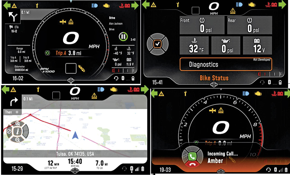 Unterschiedliche Bildschirme lassen sich einblenden - Harley-Davidson Pan America