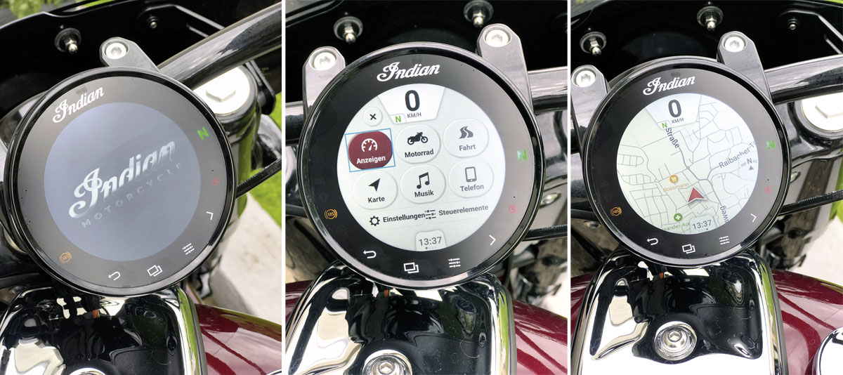 Rundes TFT-Display der Indian Super Chief Limited