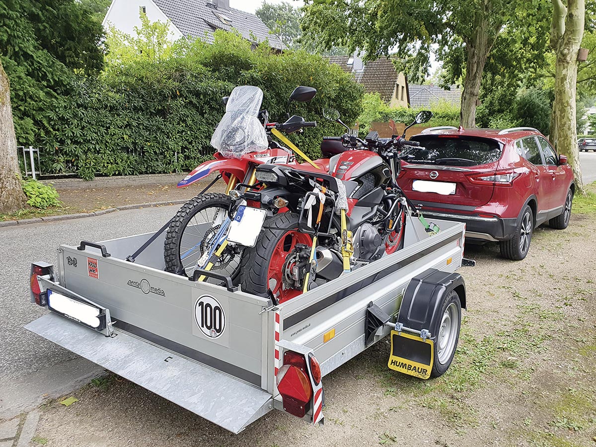 Bequeme Anfahrt, speziell für die 250er Honda