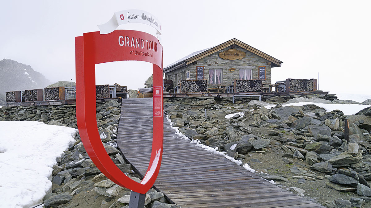 Der ViewPoint am großen Aletsch-Gletscher Der ViewPoint am großen Aletsch-Gletscher