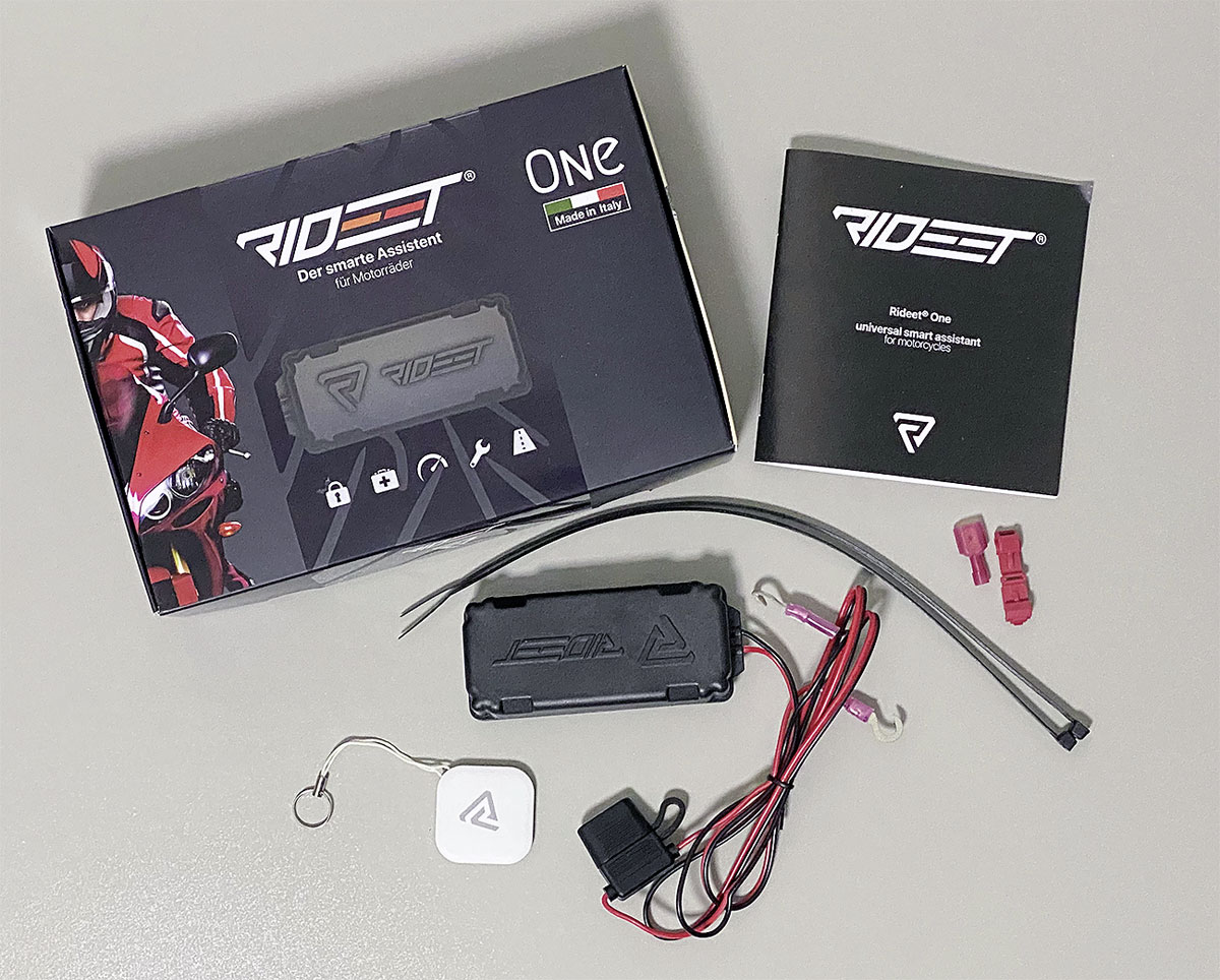 Überschaubar: der Lieferumfang des Rideet One Überschaubar: der Lieferumfang des Rideet One