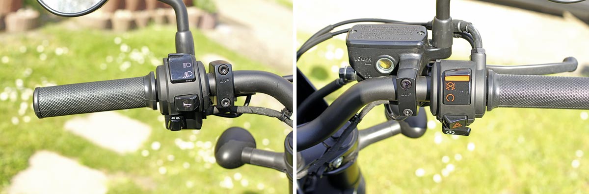 Übersichtliche Schaltereinheiten Honda CMX 500 Rebel