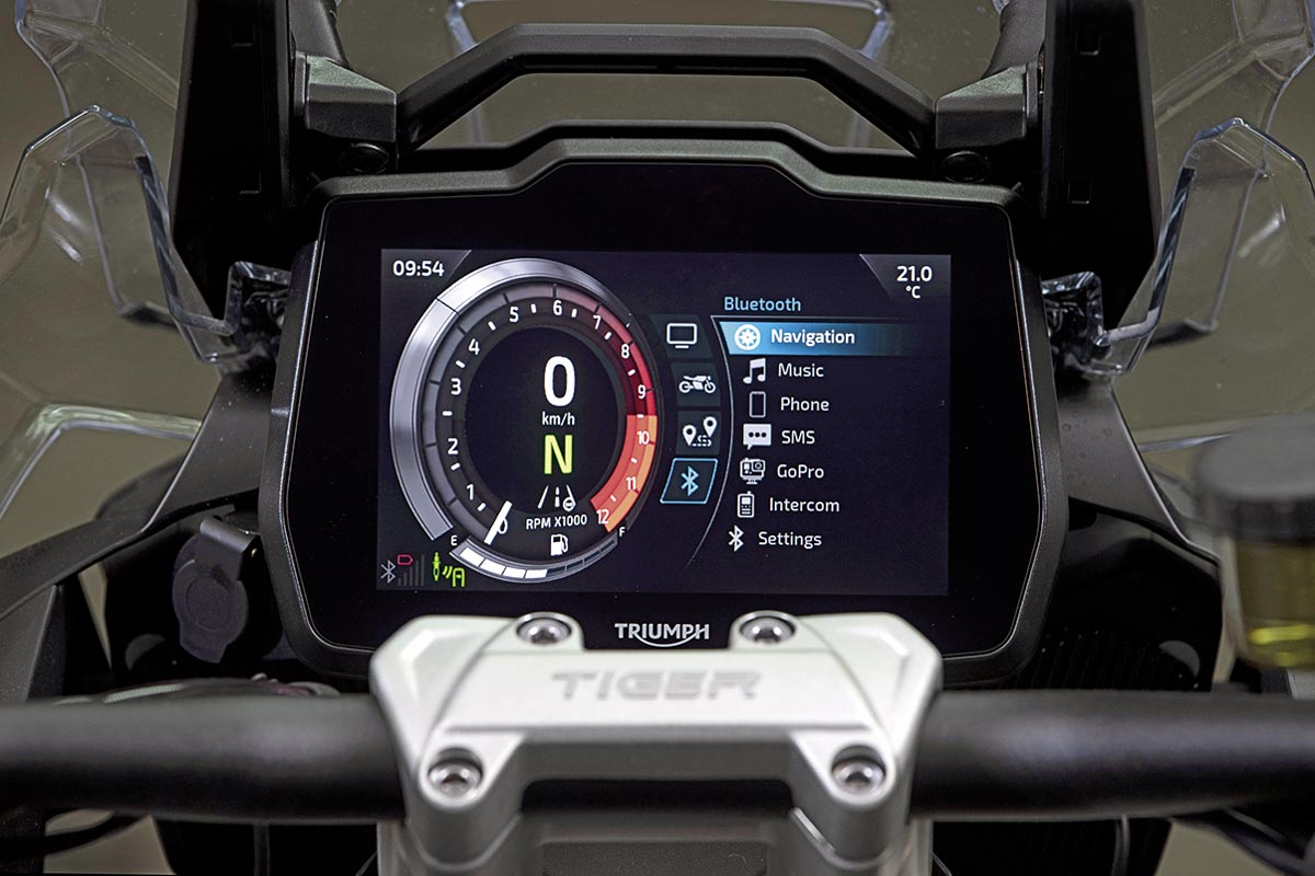 Tiger 1200 - Funktionales Farb-TFT-Display mit Connectivity