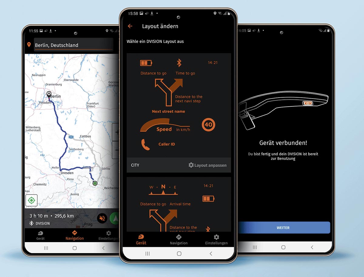 Die DVISION App navigiert mit HERE