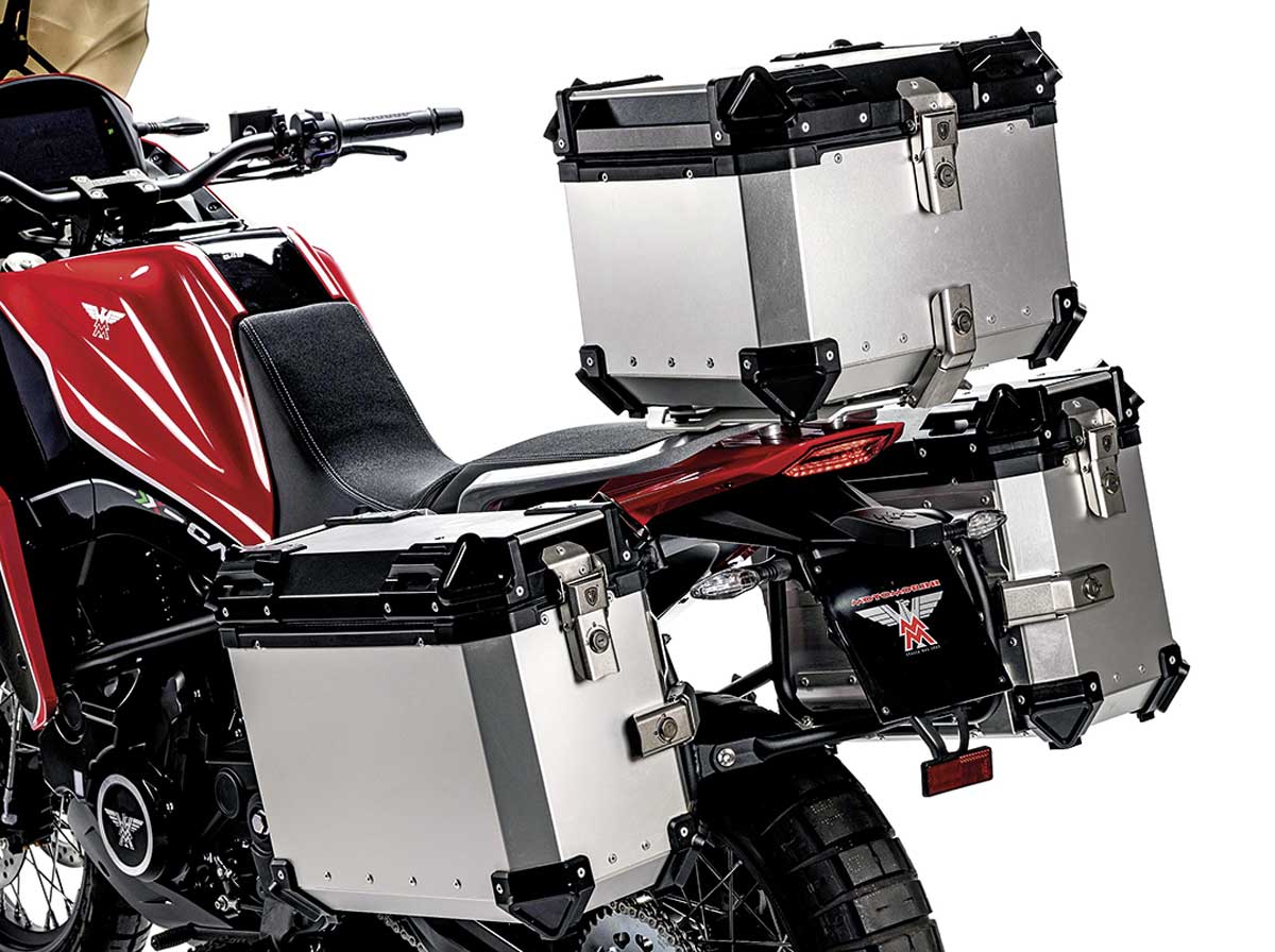 Moto Morini X-Cape 650 - Einen Koffersatz gibts als Original-Zubehör Moto Morini X-Cape 650 - Einen Koffersatz gibts als Original-Zubehör