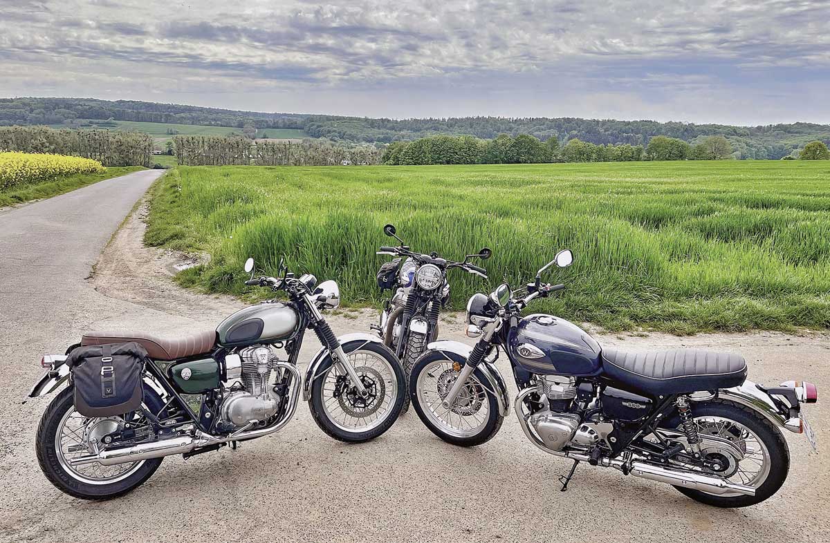 3x Kawasaki: W650 - W800 (Trommel) - W800 (ABS)