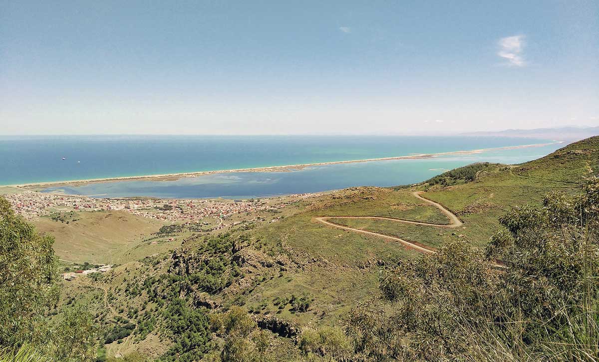 Die Nador-Lagune zu unseren Füßen