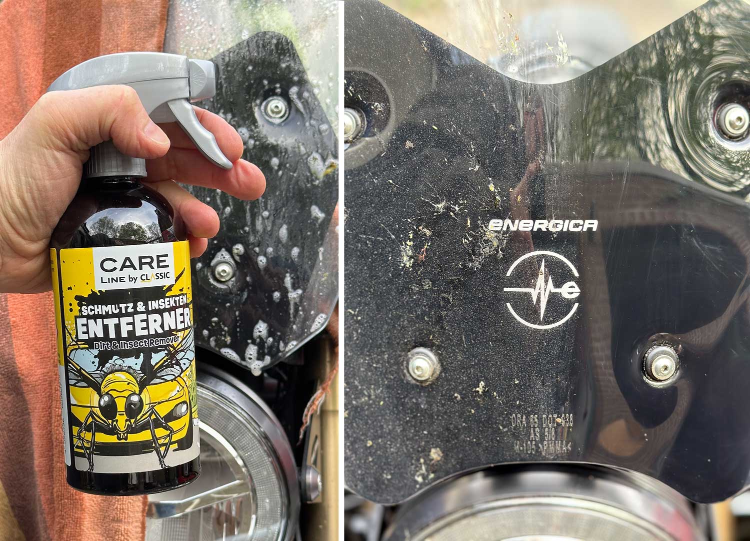 Starker Reiniger gegen Insektenmatsche