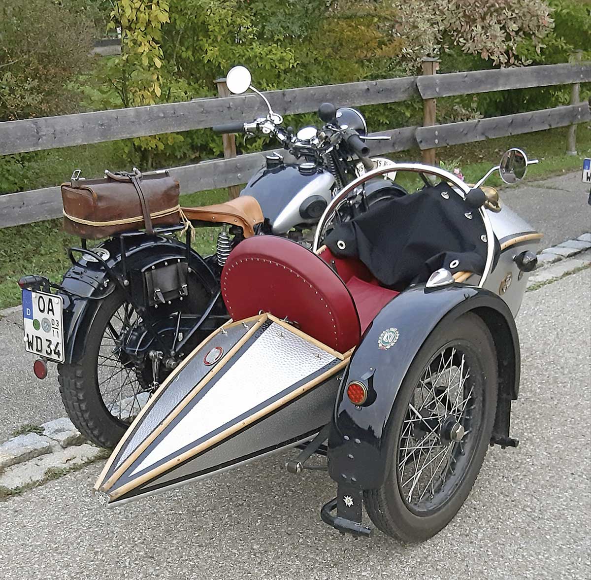 NSU 601 TS, Baujahr 1934, mit einem seltenen Primus-Beiwagen.