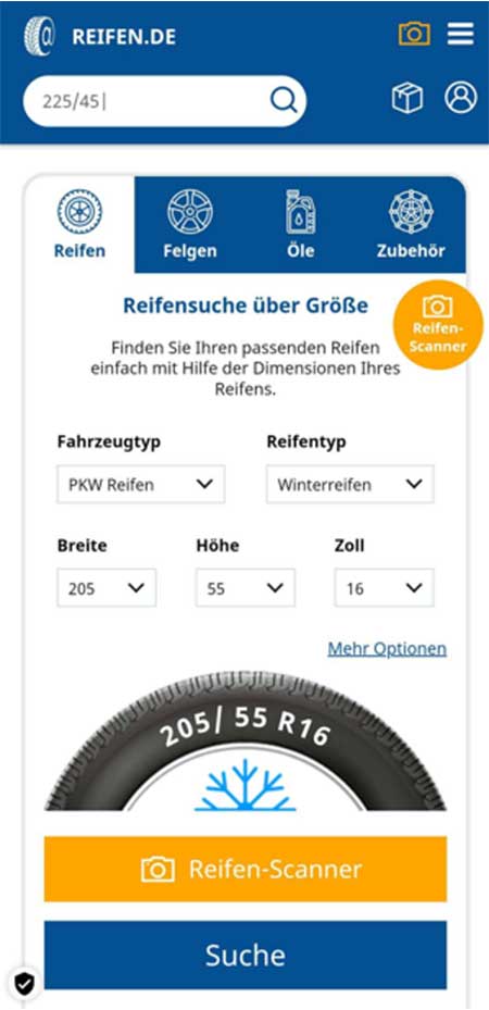Reifen.de bietet eine große Auswahl