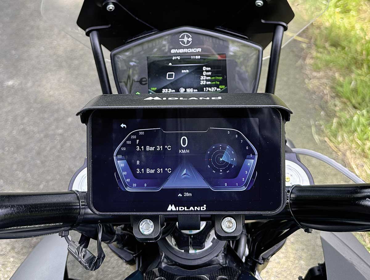 Alternativ: Anzeige von Geschwindigkeit und Reifendruck