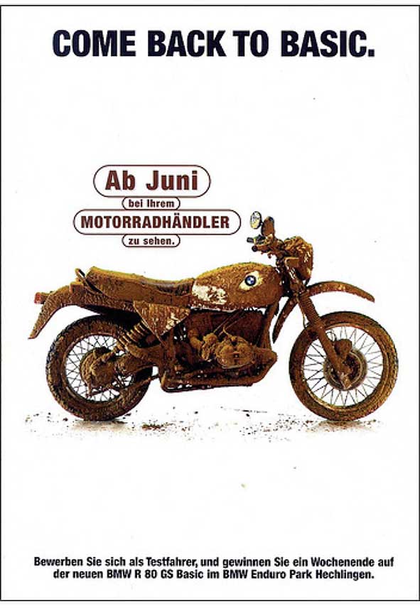 BMW-Werbung für die R 80 GS Basic