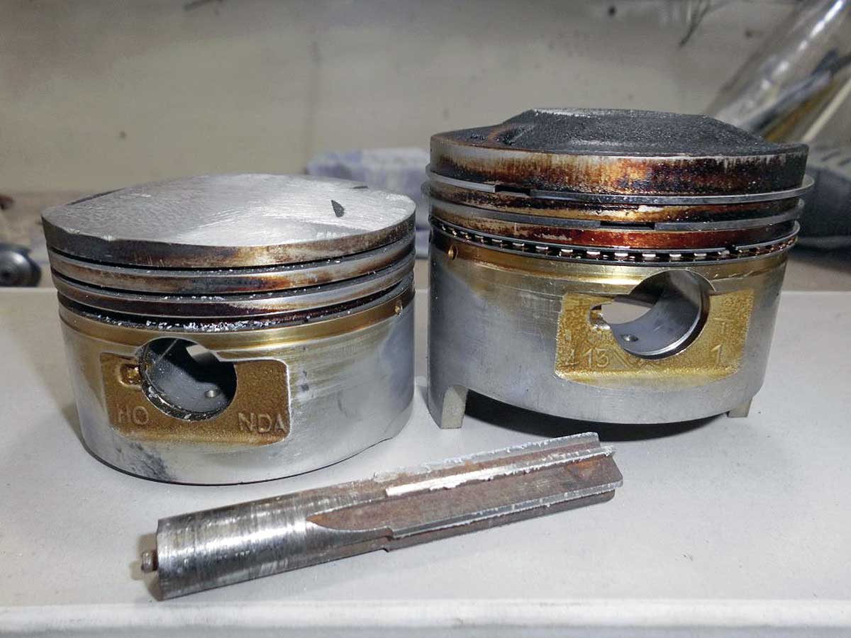 Erleichterter Kolben vs. Original