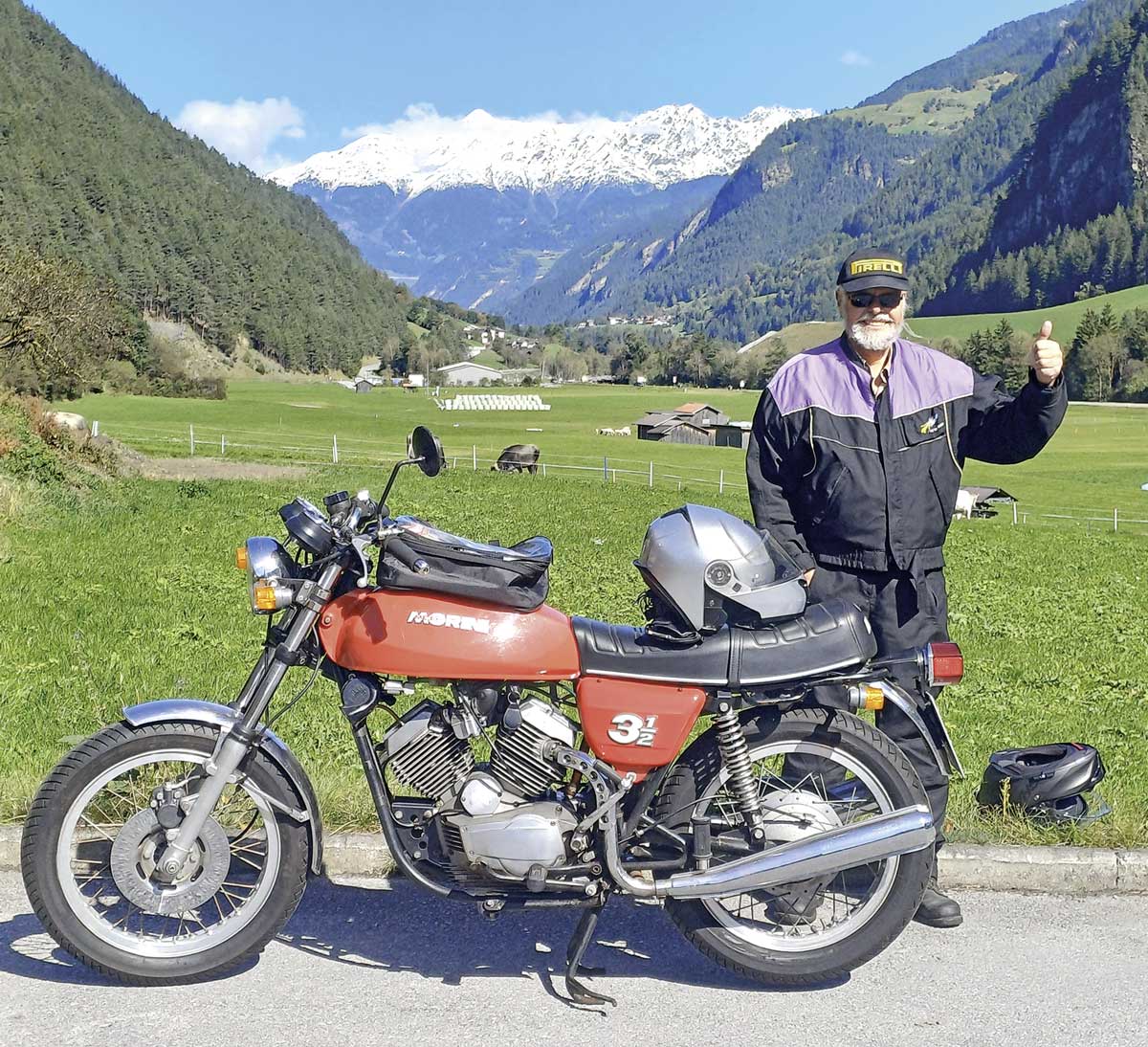 Konstantin hat mit seiner Moto Morini 3 1/2 Spaß in den Alpen