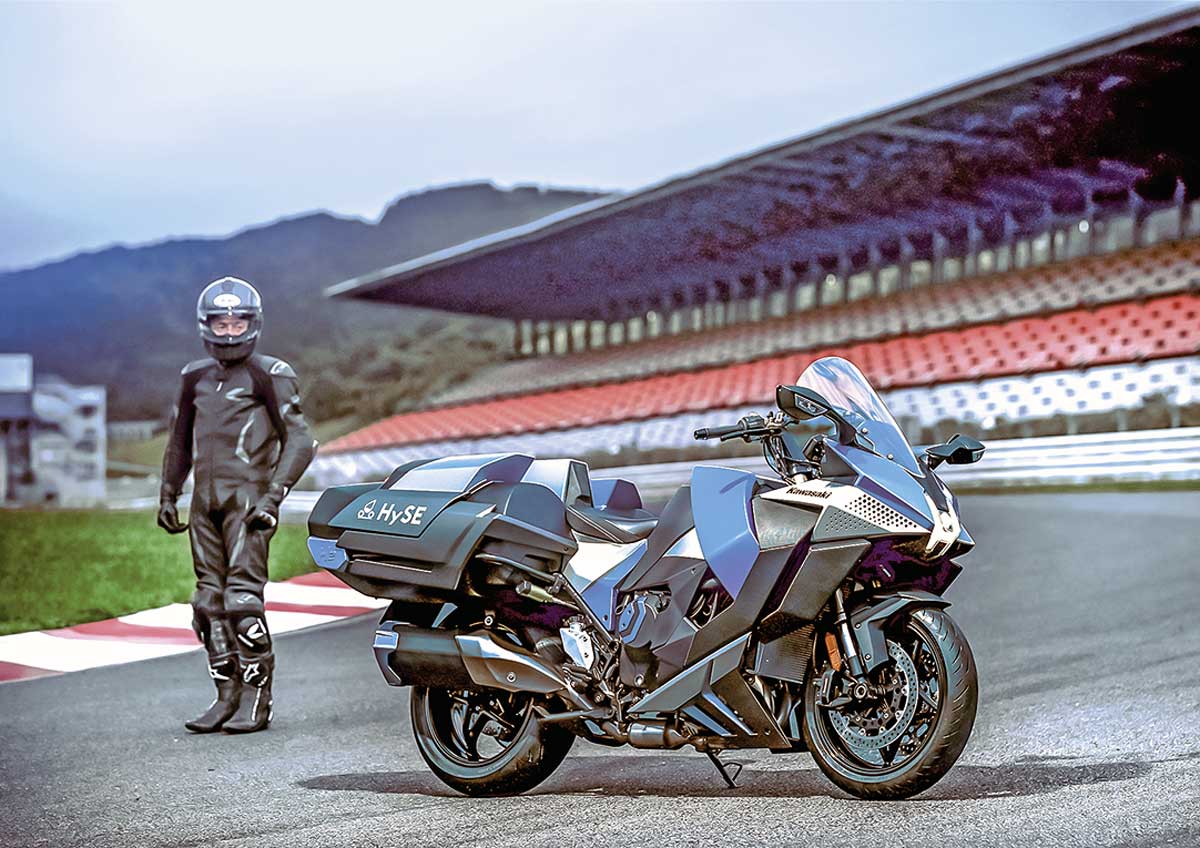 Die Zukunft? Versuchsträger Wasserstoff-Kawasaki H2 HySE